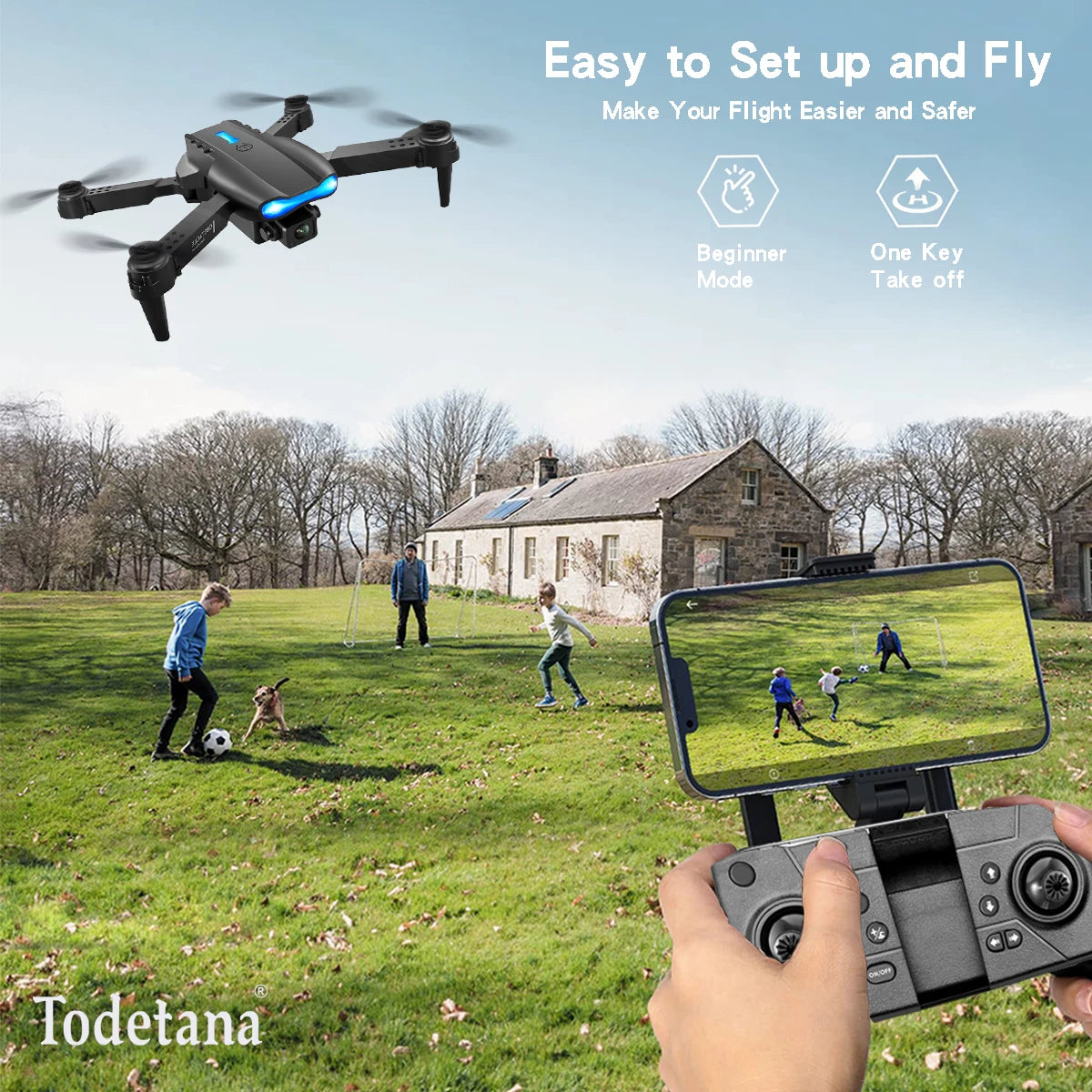 E99 Pro Drone Quadcopter with HD 6K Photography Four Axis RC Handle Altitude Fixation UAV Helicopter Toy for Aerial Photography