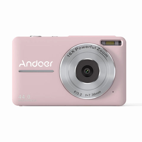 Andoer Portable 1080P Digital Camera Video Camcorder 44MP Auto Focus 2.5 IPS Screen 16X Digital Zoom Anti-shake Gift for Kids