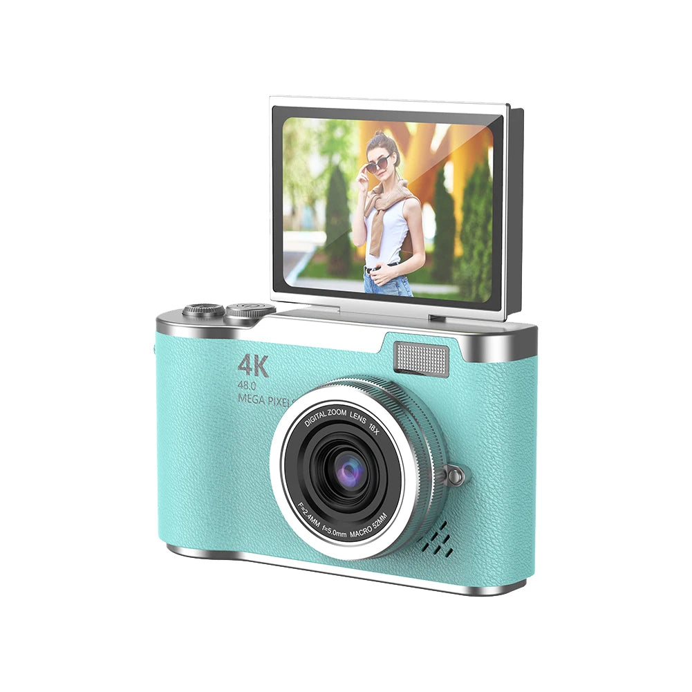 4K Digital Camera 48MP Compact Small Camera 8X Zoom Vlogging Camera 180 Flip Screen Video Camcorder for Teens Adult Beginner