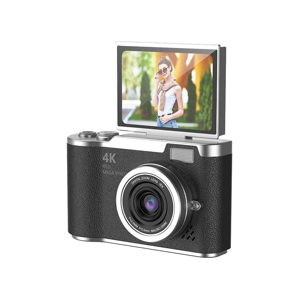 4K Digital Camera 48MP Compact Small Camera 8X Zoom Vlogging Camera 180 Flip Screen Video Camcorder for Teens Adult Beginner