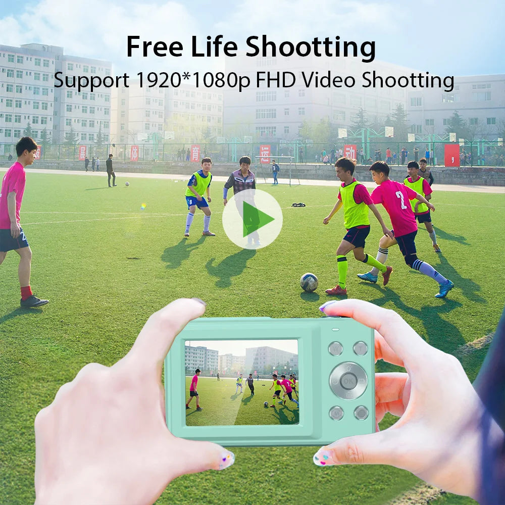 Andoer Portable 1080P Digital Camera Video Camcorder 44MP Auto Focus 2.5 IPS Screen 16X Digital Zoom Anti-shake Gift for Kids