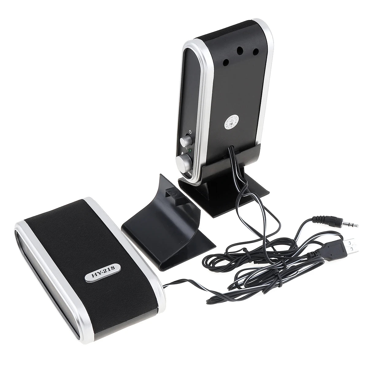 HY-218 6W USB 2.0 Wired USB Power Notebook Speakers Stereo 3.5mm Audio Jack Portable Loud Speaker for PC Laptop Computer M AC