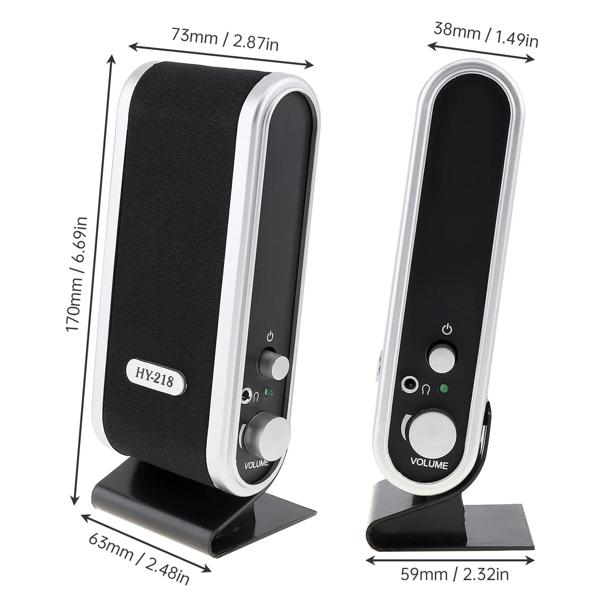 HY-218 6W USB 2.0 Wired USB Power Notebook Speakers Stereo 3.5mm Audio Jack Portable Loud Speaker for PC Laptop Computer M AC