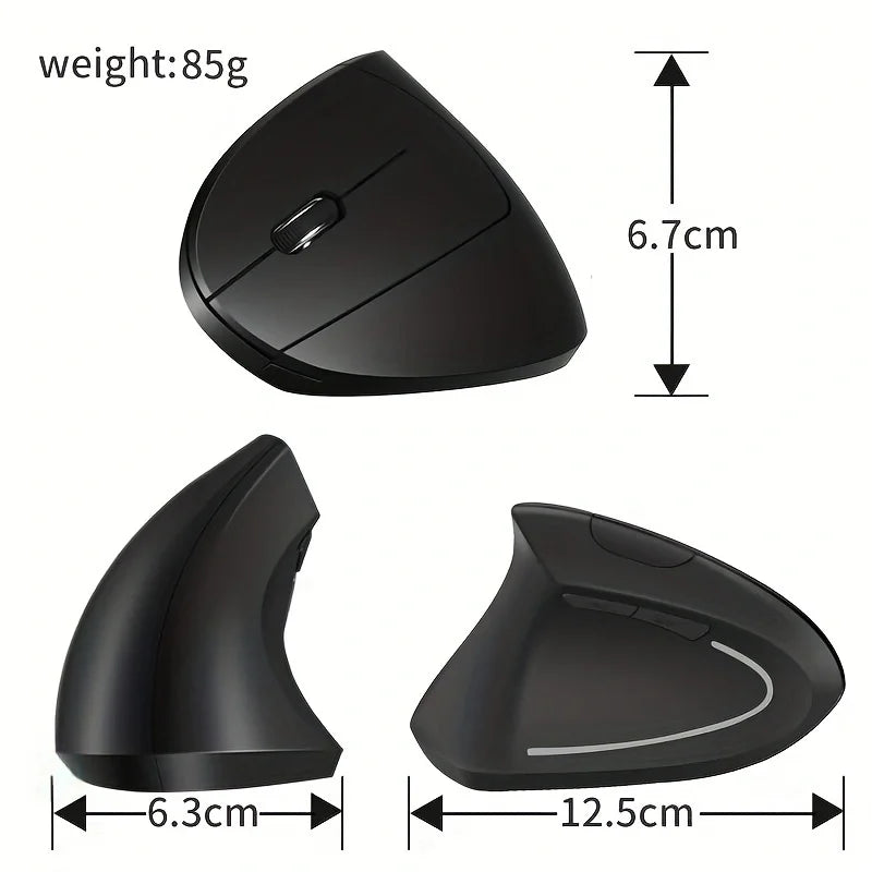 New Vertical 5th Generation Left-Handed Wired Computer Accessory Mouse Ergonomic Design, BTS-911, Left-Handed Wired Black